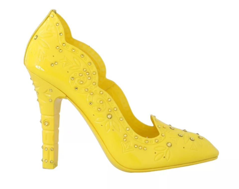 Yellow Crystal Heels CINDERELLA Shoes