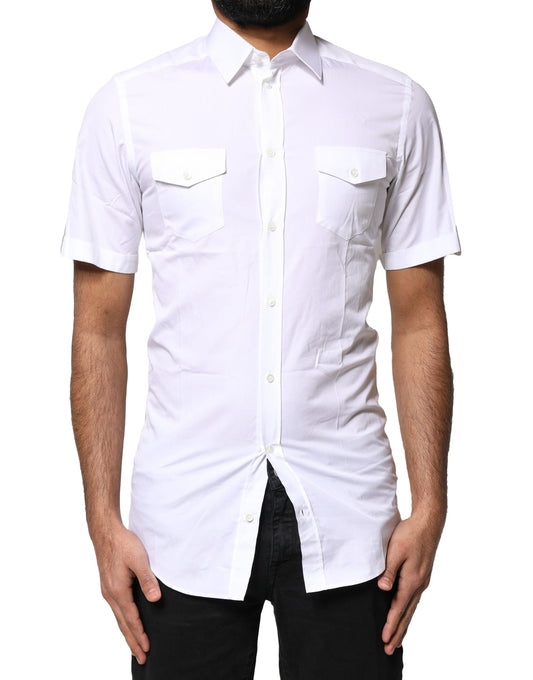 White GOLD Button Down Casual Men Polo Shirt