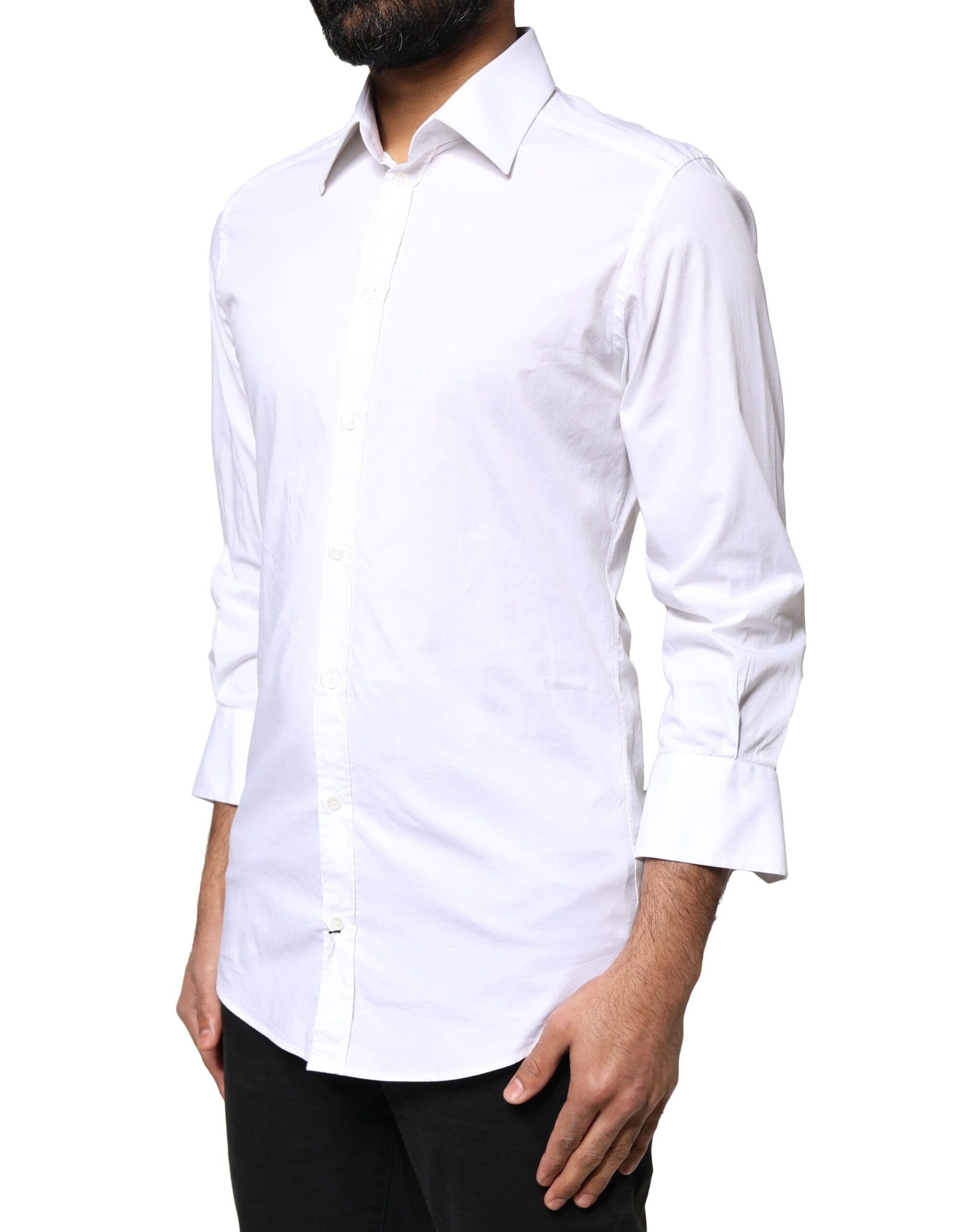 White GOLD Cotton Long Sleeves Men Dress Shirt