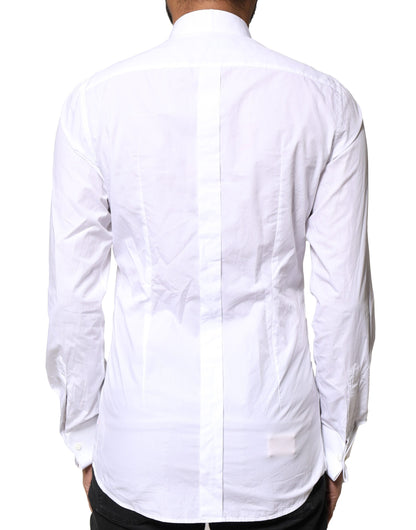 White GOLD CottonPoplin Bib Formal Dress Shirt