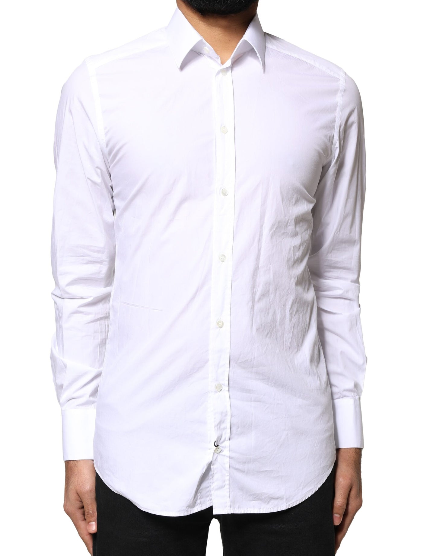White GOLD Cotton Long Sleeves Men Dress Shirt