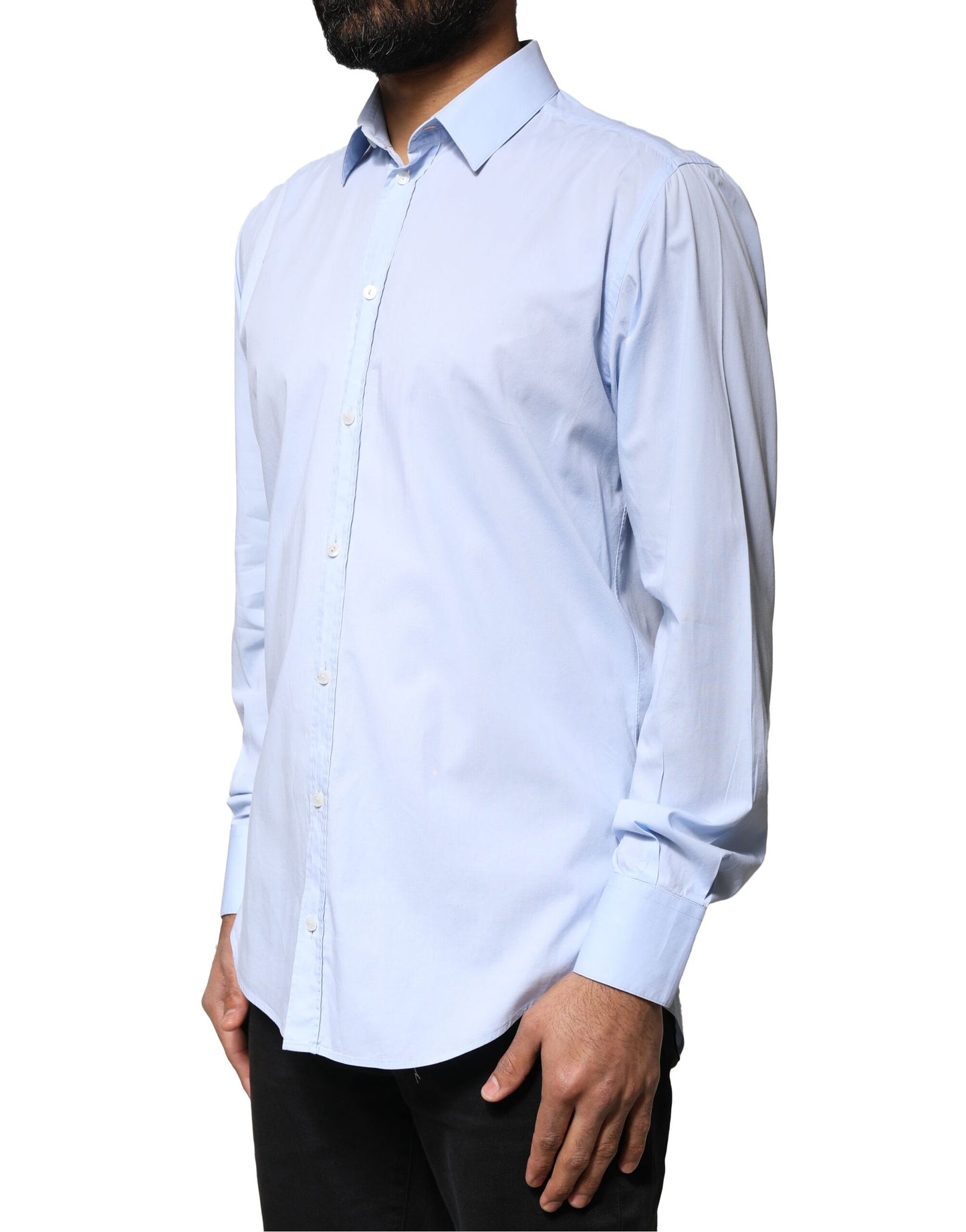 Light Blue Cotton MARTINI Formal Dress Shirt