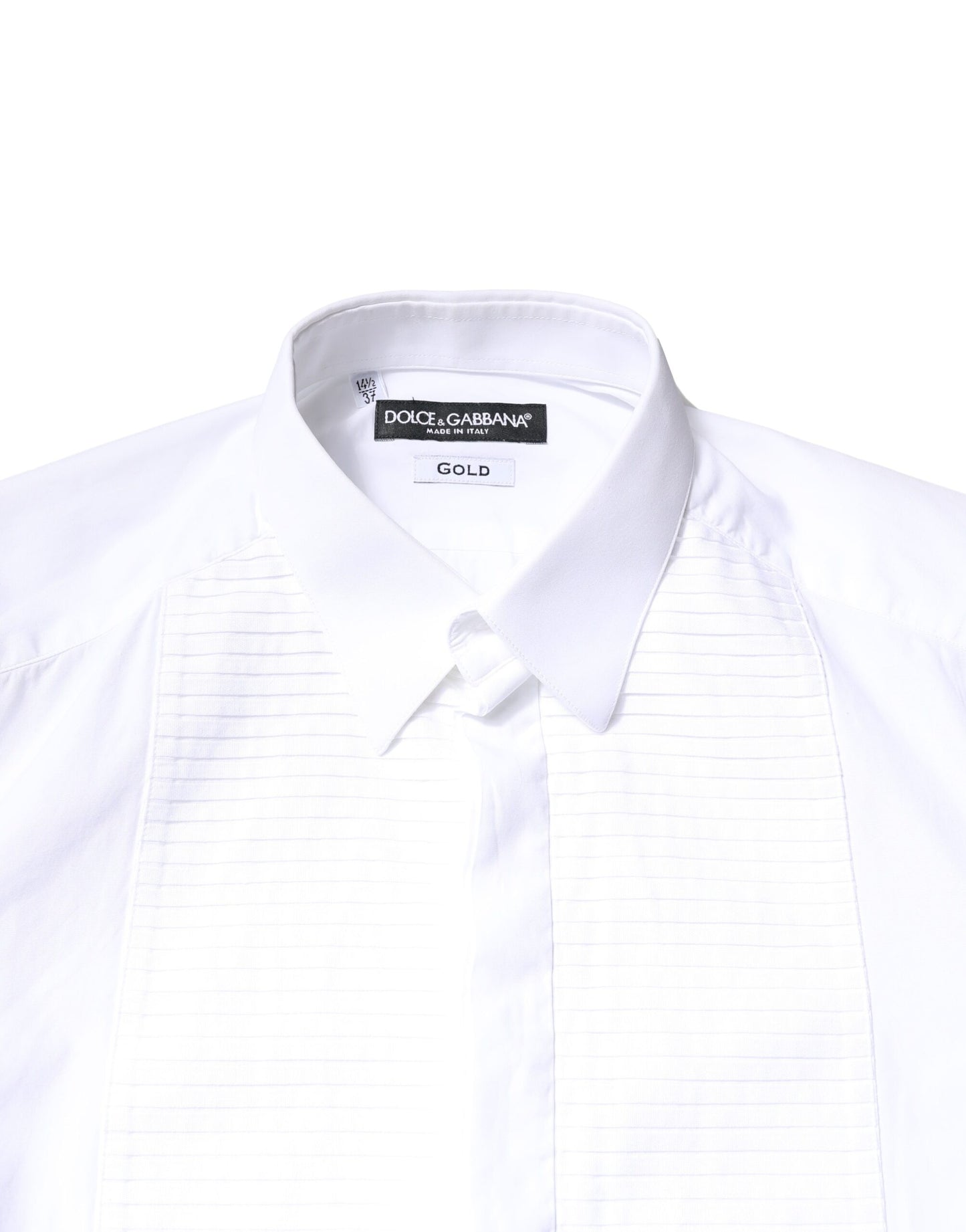 White GOLD Cotton Poplin Bib Men Dress Shirt
