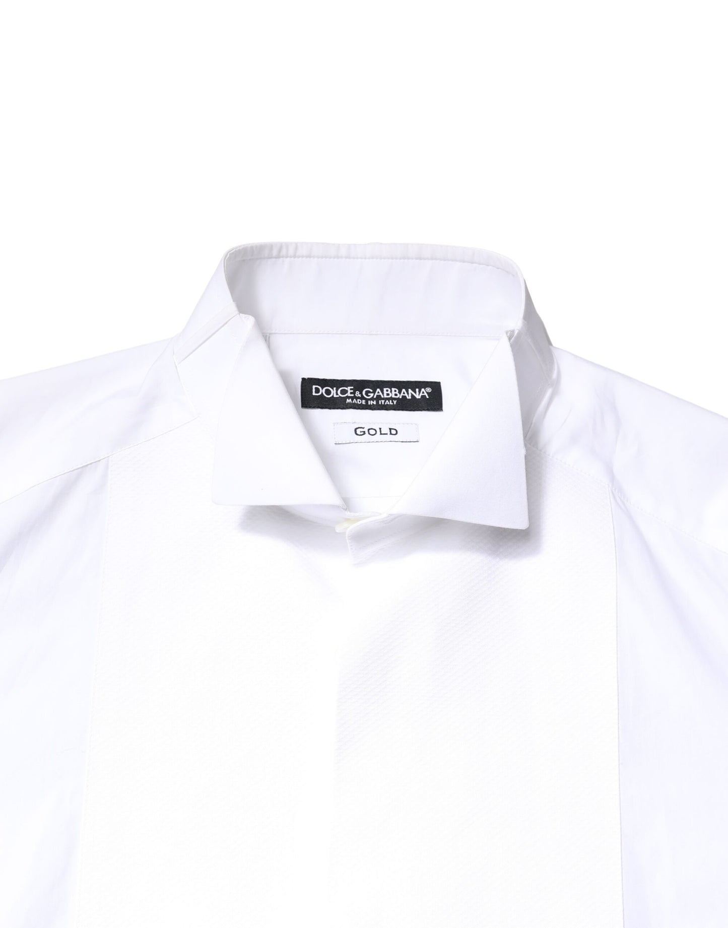 White GOLD Cotton Poplin Bib Formal Men Dress Shirt