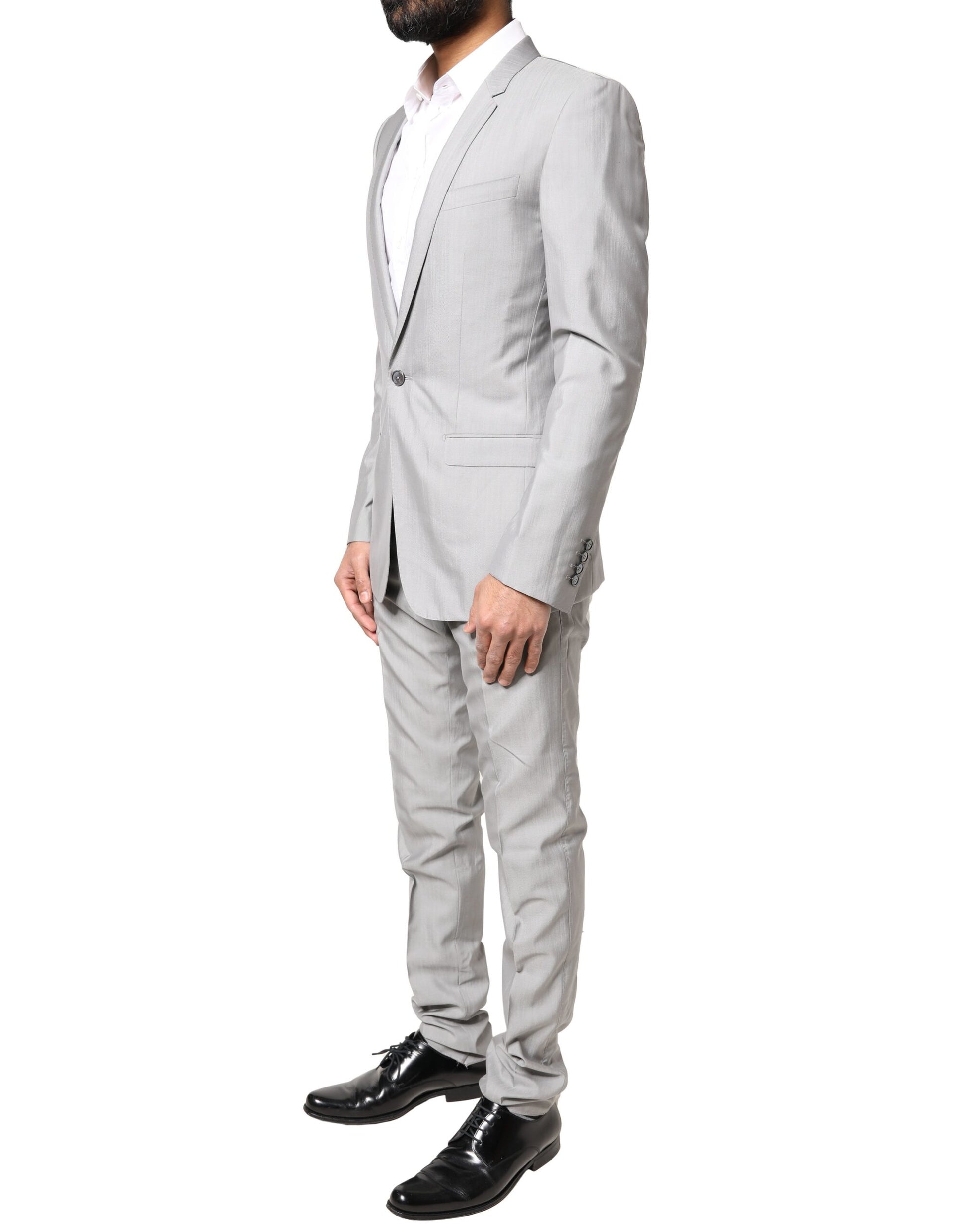 Light Gray Wool GOLD 2 Piece Formal Suit