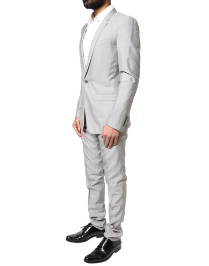 Light Gray Wool GOLD 2 Piece Formal Suit