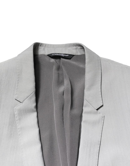 Light Gray Wool GOLD 2 Piece Formal Suit