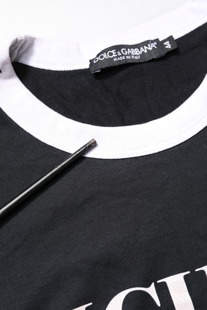 Black Sicilia Crew Neck Short Sleeve T-shirt