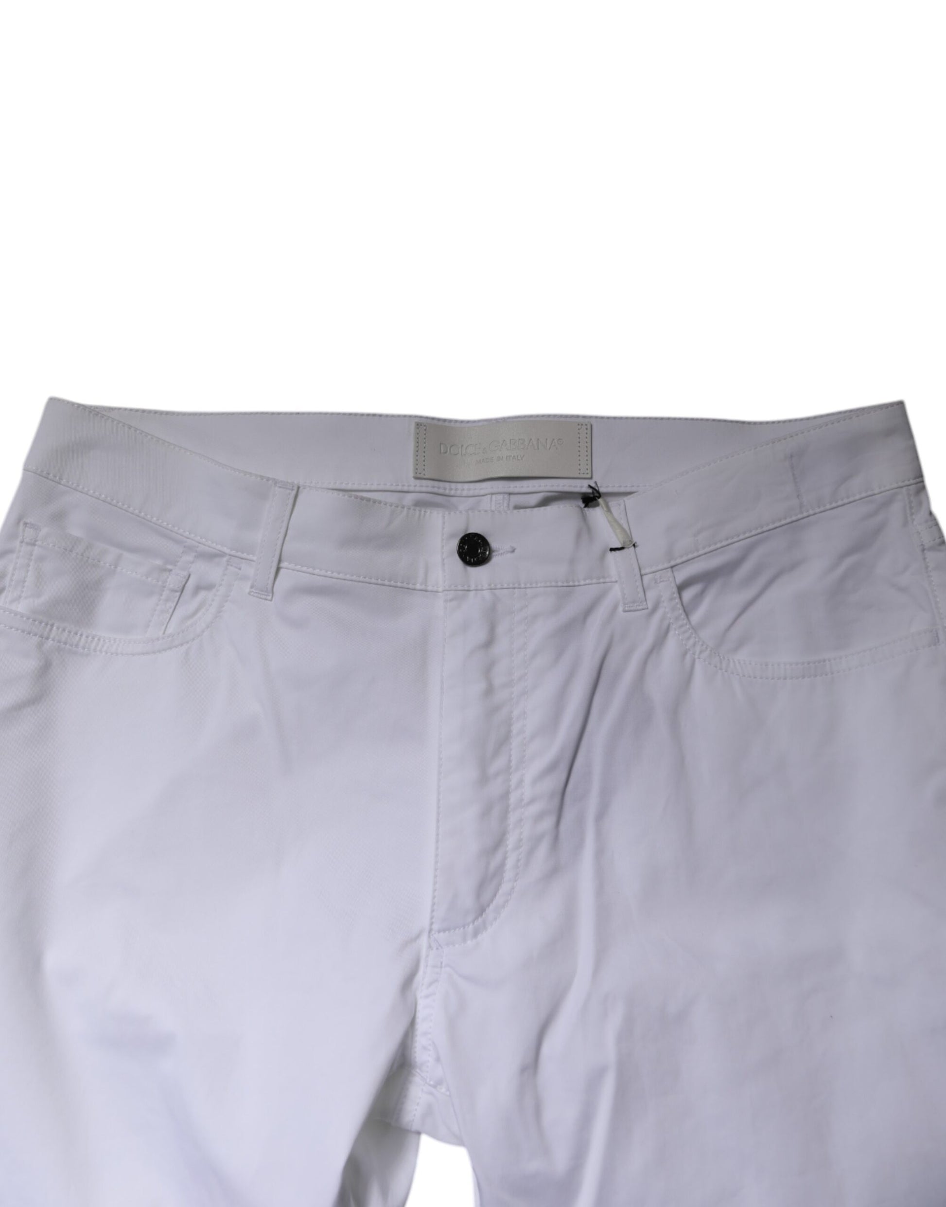 White Cotton Stretch Skinny Dress Formal Pants