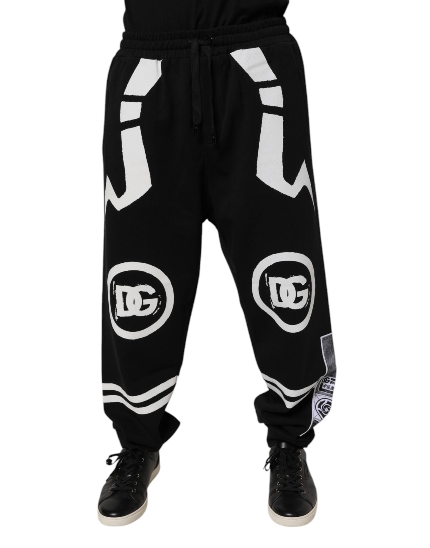 Black Logo Cotton Jogger Sweatpants Pants