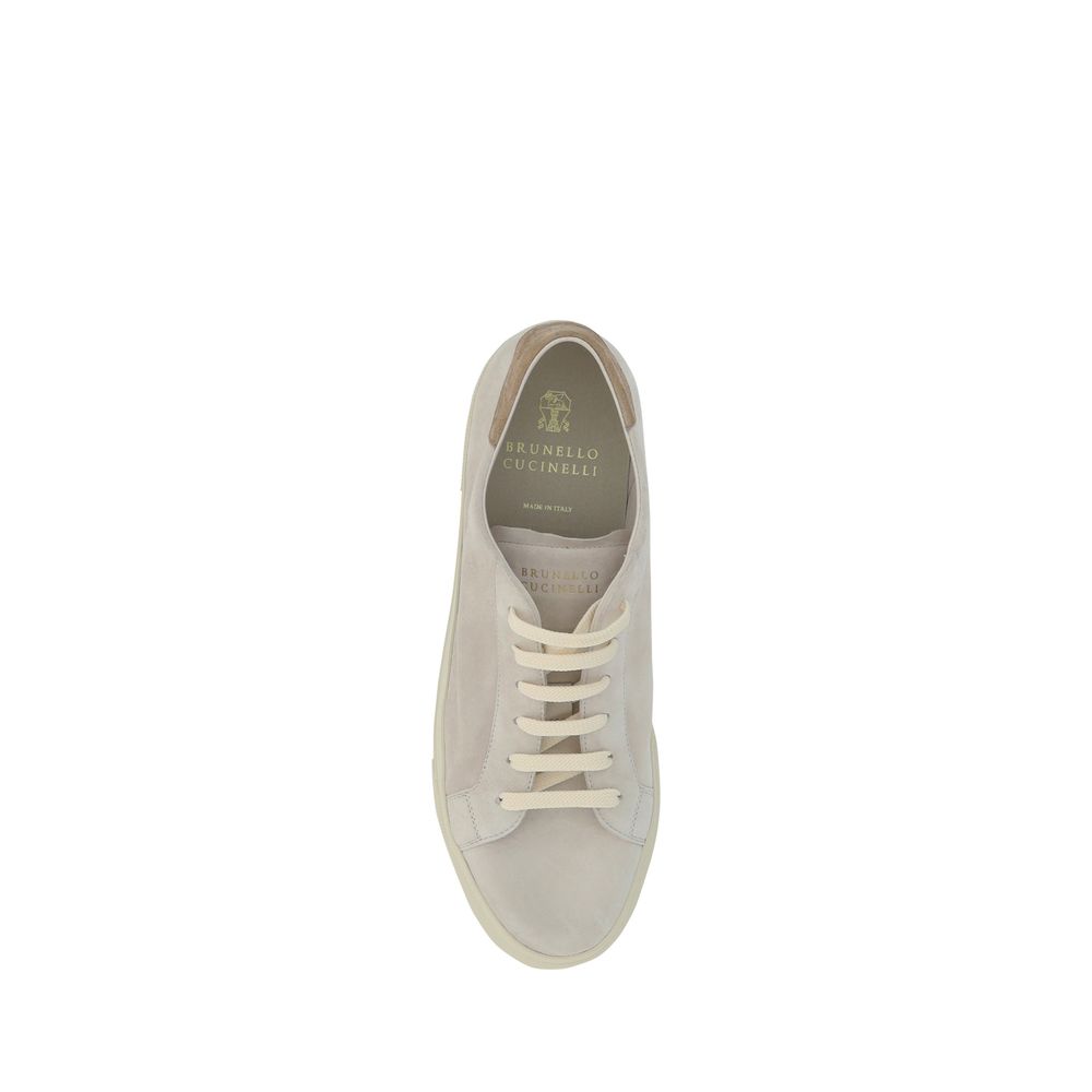 Cream White Leather Sneakers