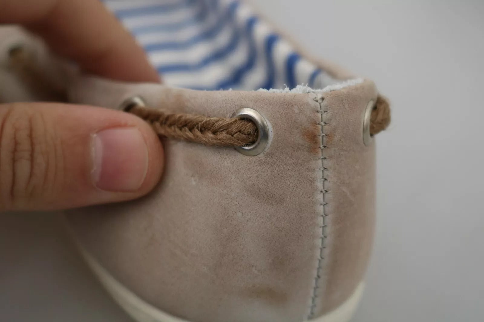 Beige Suede Lace Bow Loafers Ballet Flat Shoes