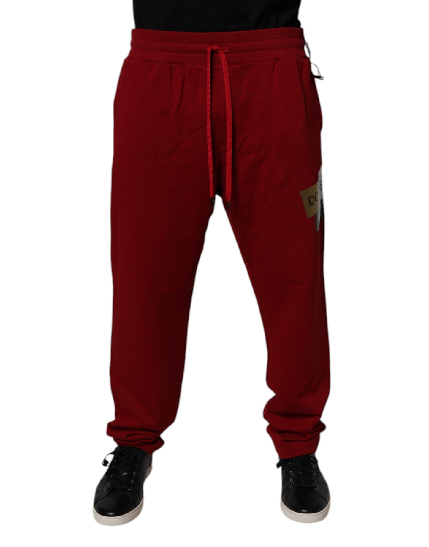 Red Logo Tape Cotton Jogger Sweatpants Pants