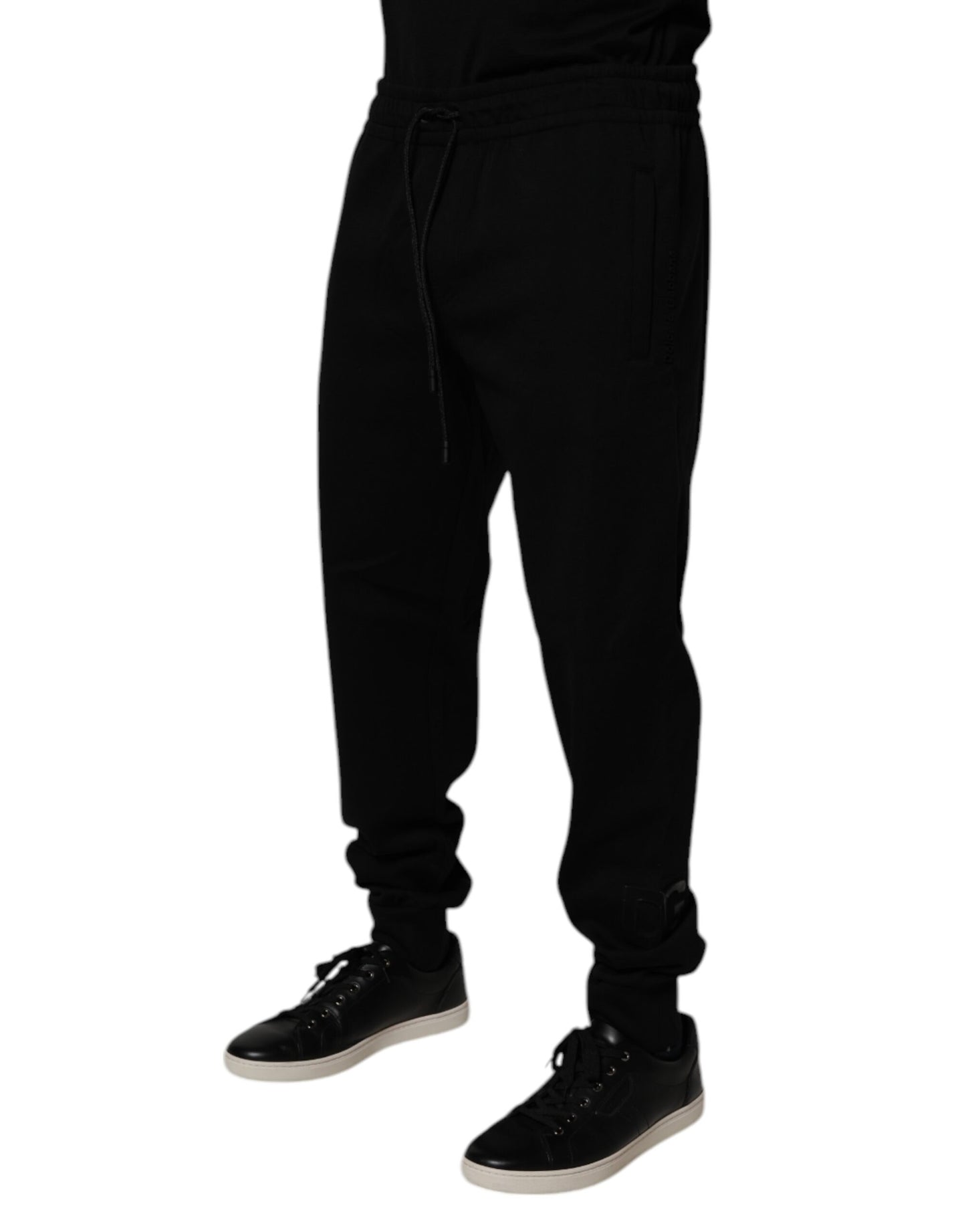 Black Cotton Blend Jogger Sweatpants Pants