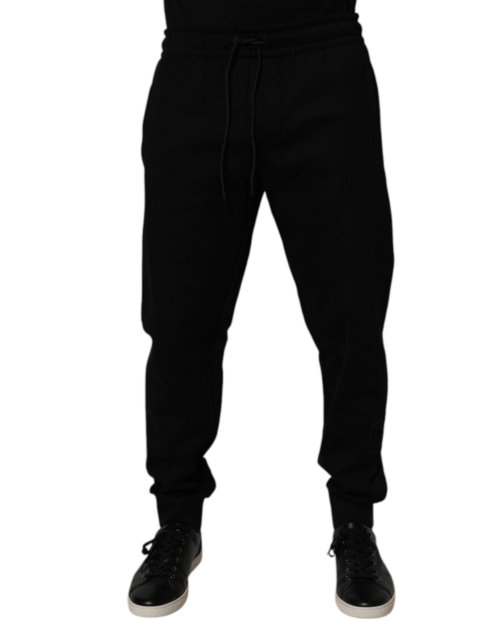 Black Cotton Blend Jogger Sweatpants Pants
