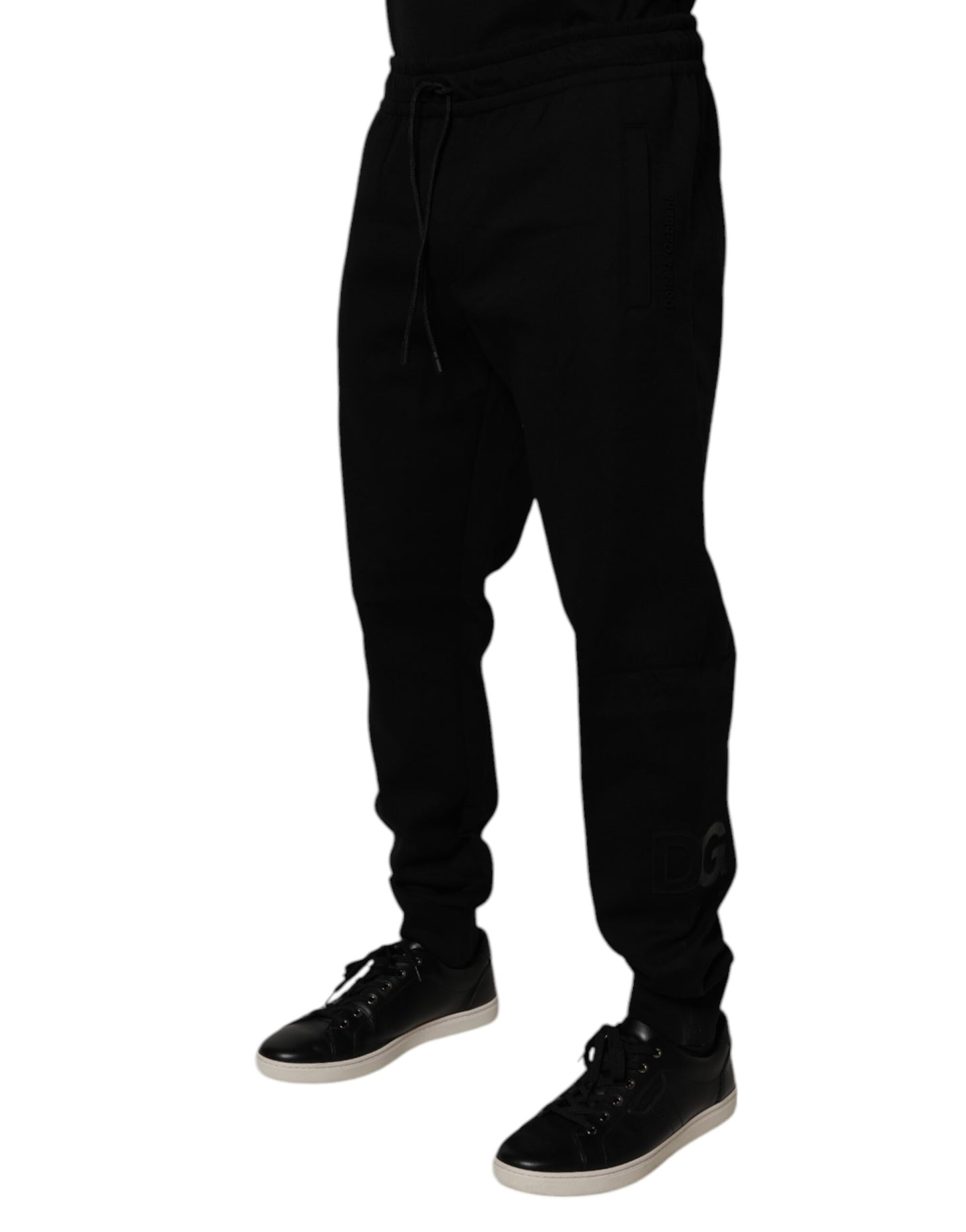 Black Cotton Blend Jogger Sweatpants Pants