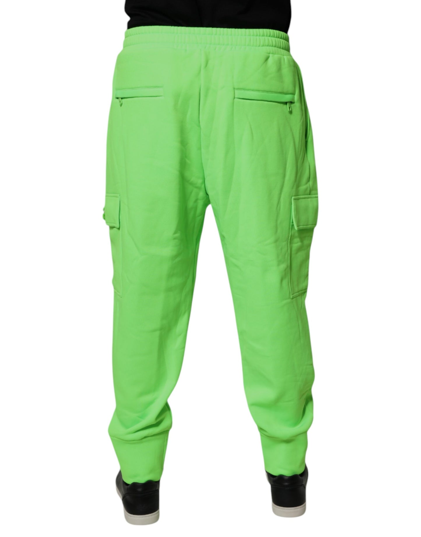 Neon Green Cargo Jogger Men Sweatpants Pants