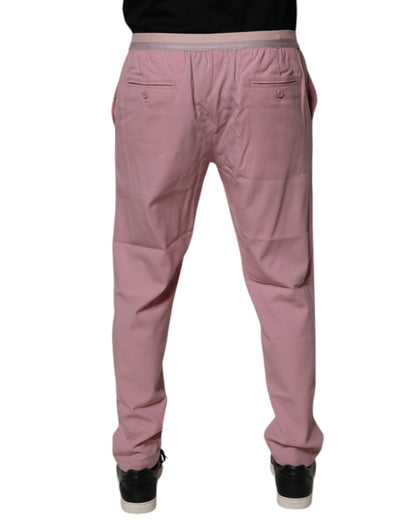 Pink Cotton Stretch Chino Pants