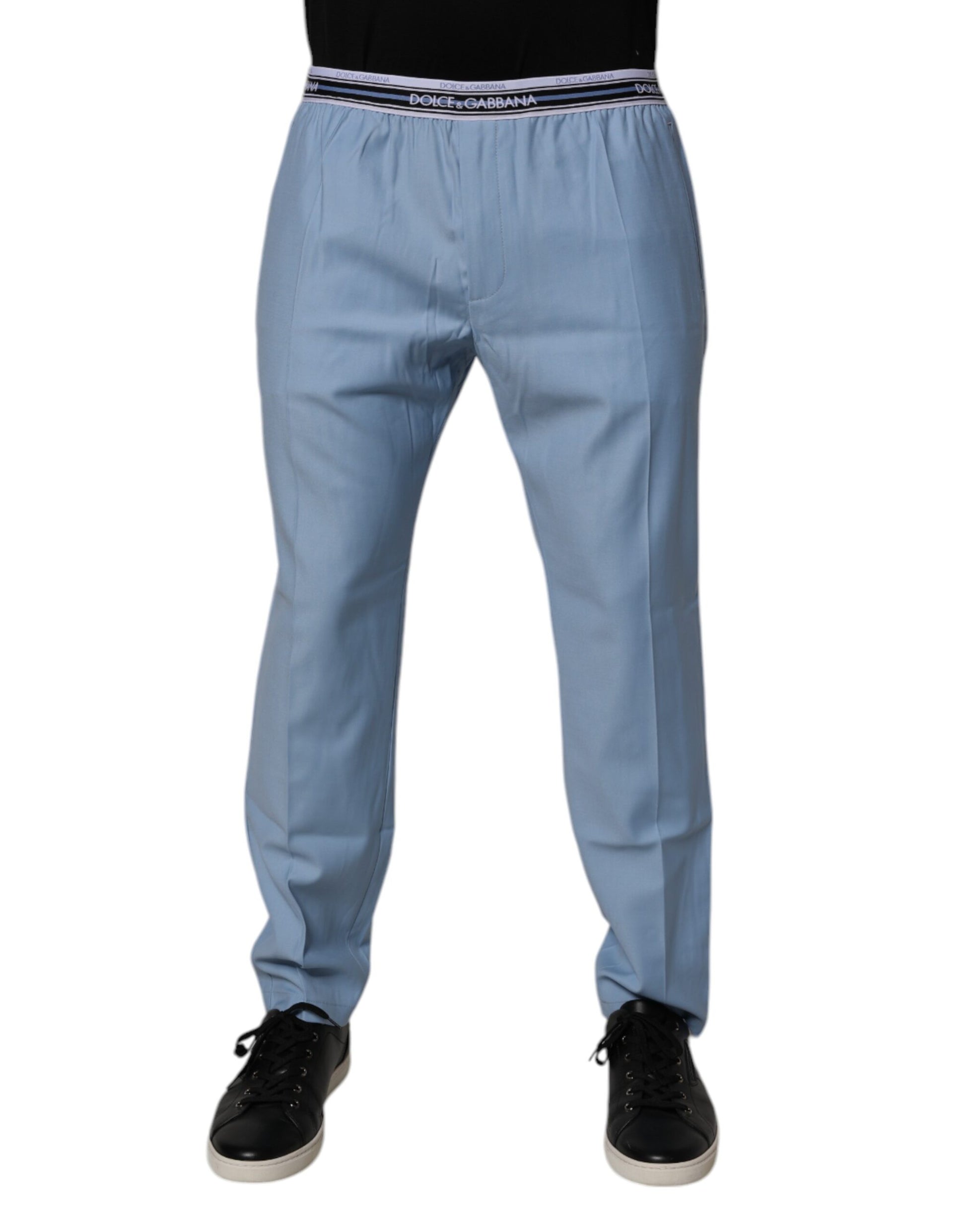 Blue Cotton Stretch Chino Pants