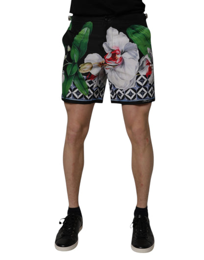 Multicolor Floral Polyester Men Bermuda Shorts