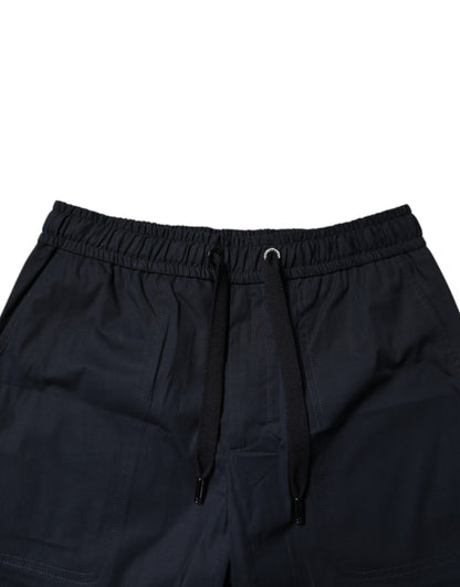 Dark Blue Cotton Bermuda Sweatshorts Shorts