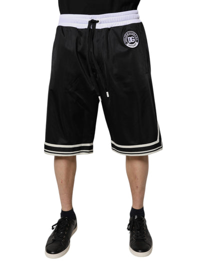 Black White Men Bermuda Sweatshorts Shorts