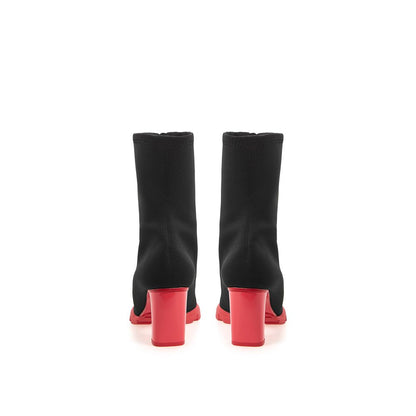 Black Neoprene Ankle Boots