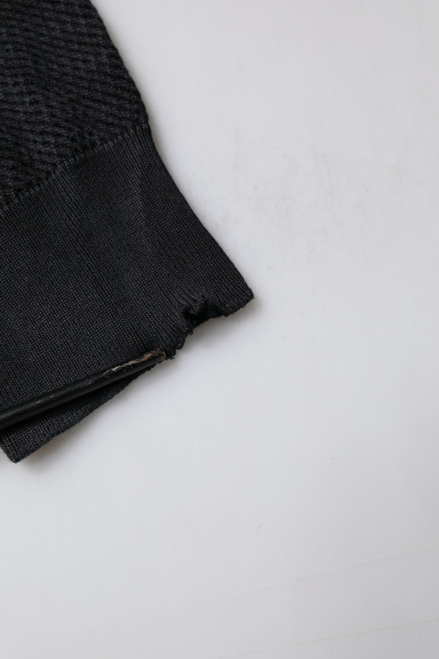 Black Heraldic Silk Buttoned Pullover Sweater