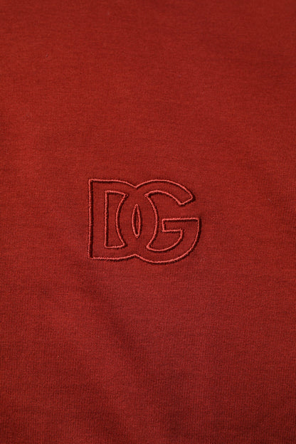 Red Cotton DG Logo Collared Men Polo T-shirt