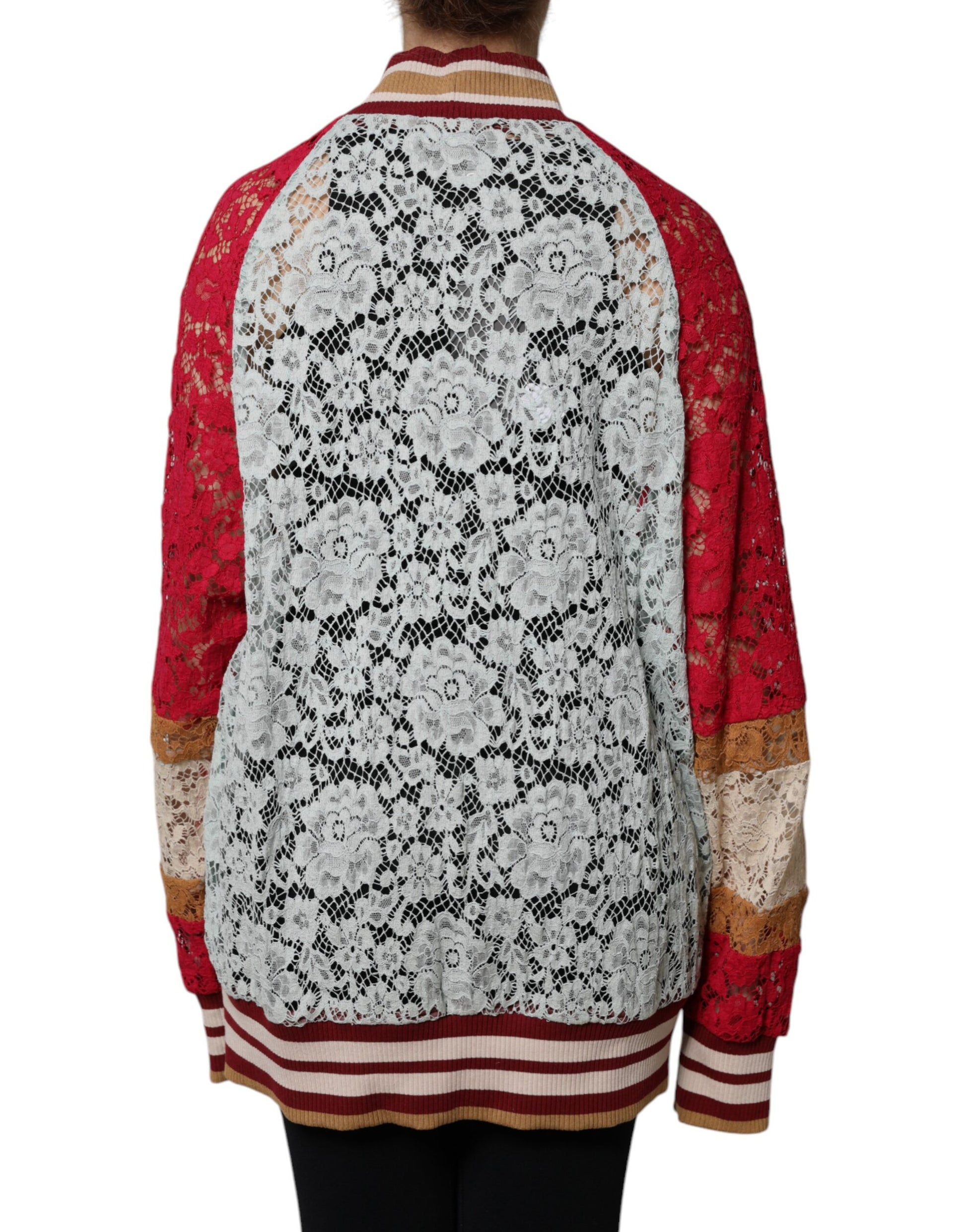 Multicolor Floral Lace Cardigan Sweater