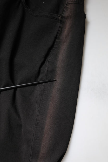 Black Cotton High Waist Skinny Denim Jeans