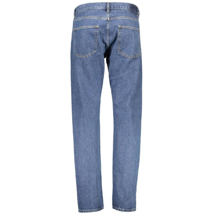 Vaqueros de algodón azul para hombre