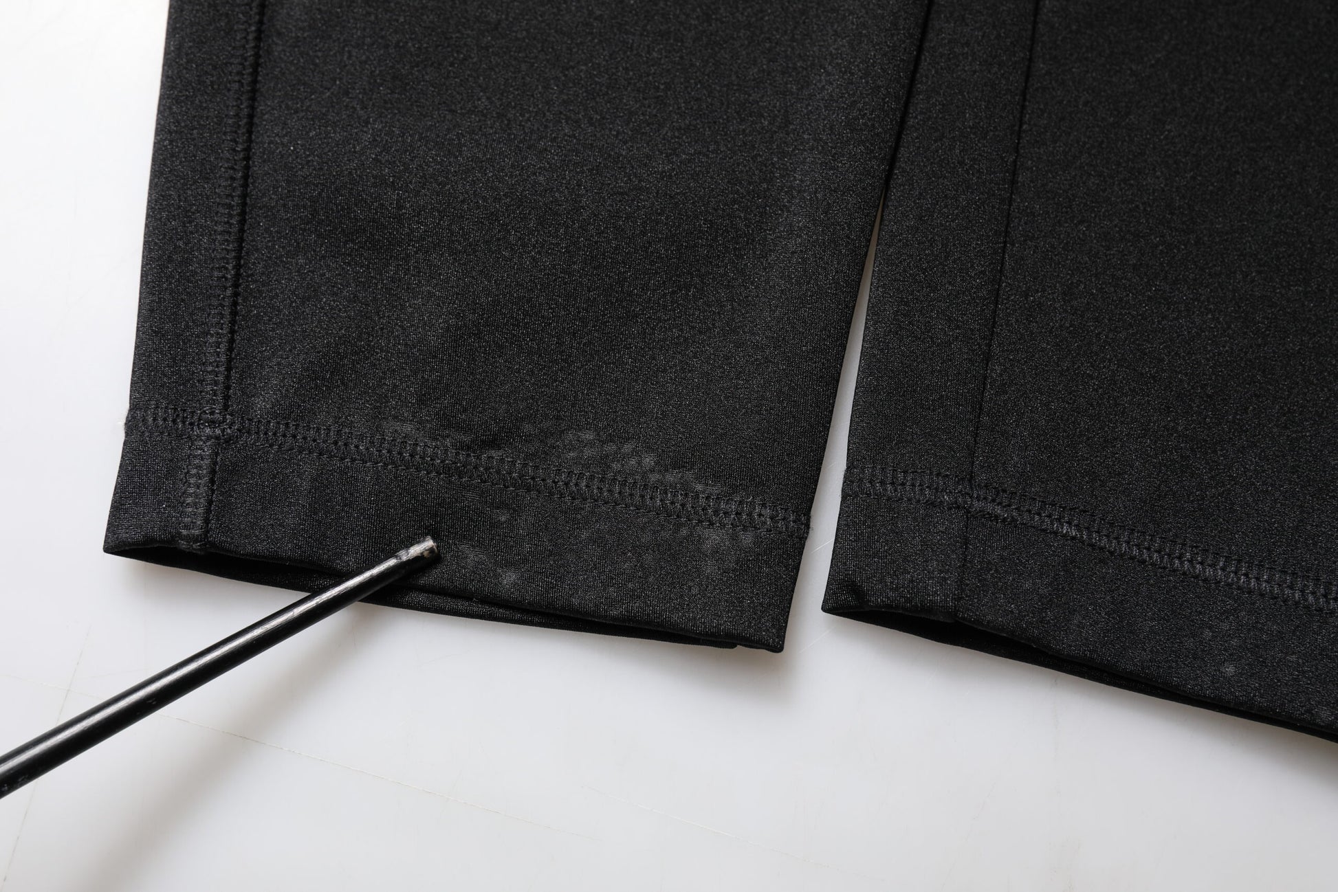 Black Nylon High Waist Slim Fit Pants