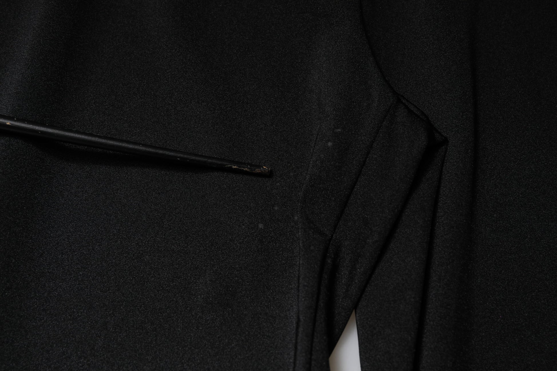 Black Nylon High Waist Slim Fit Pants