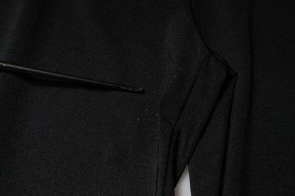 Black Nylon High Waist Slim Fit Pants