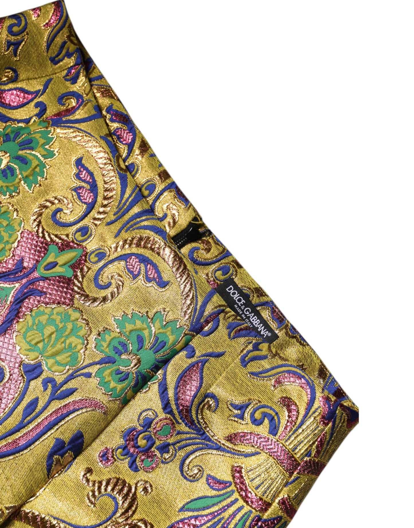 Multicolor Floral Jacquard Mid Waist Mini Skirt