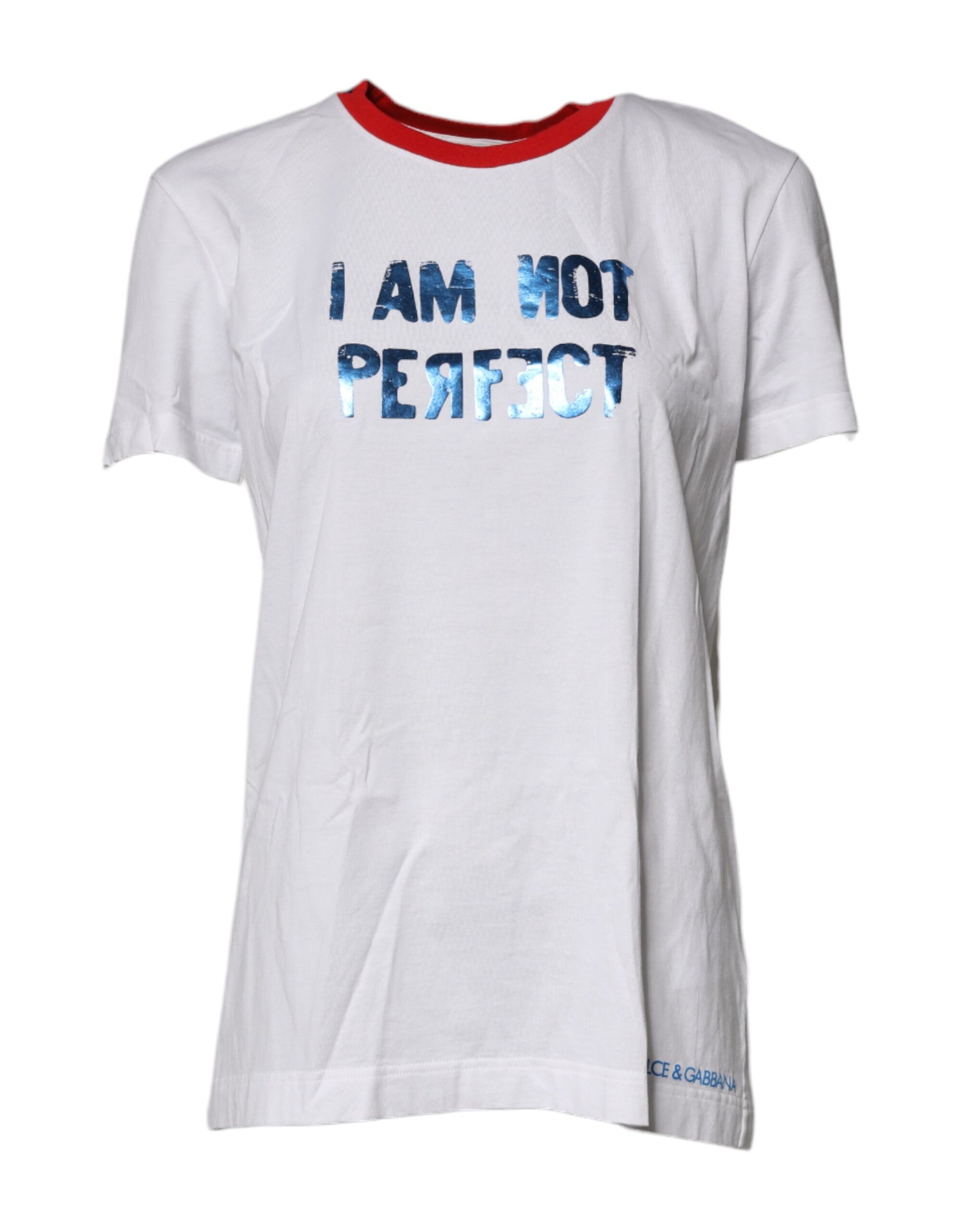 White Graphic Print Cotton Crew Neck T-shirt