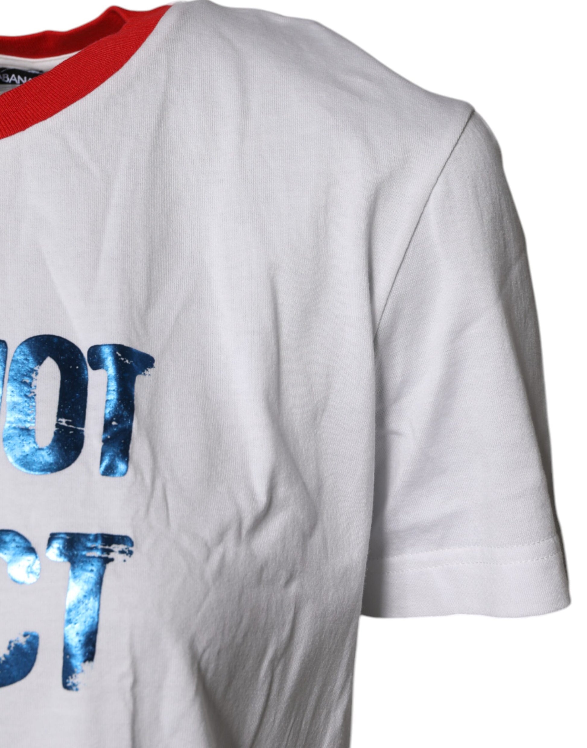 White Graphic Print Cotton Crew Neck T-shirt