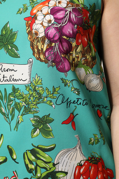 Multicolor Floral Silk Sleeveless Tank Top