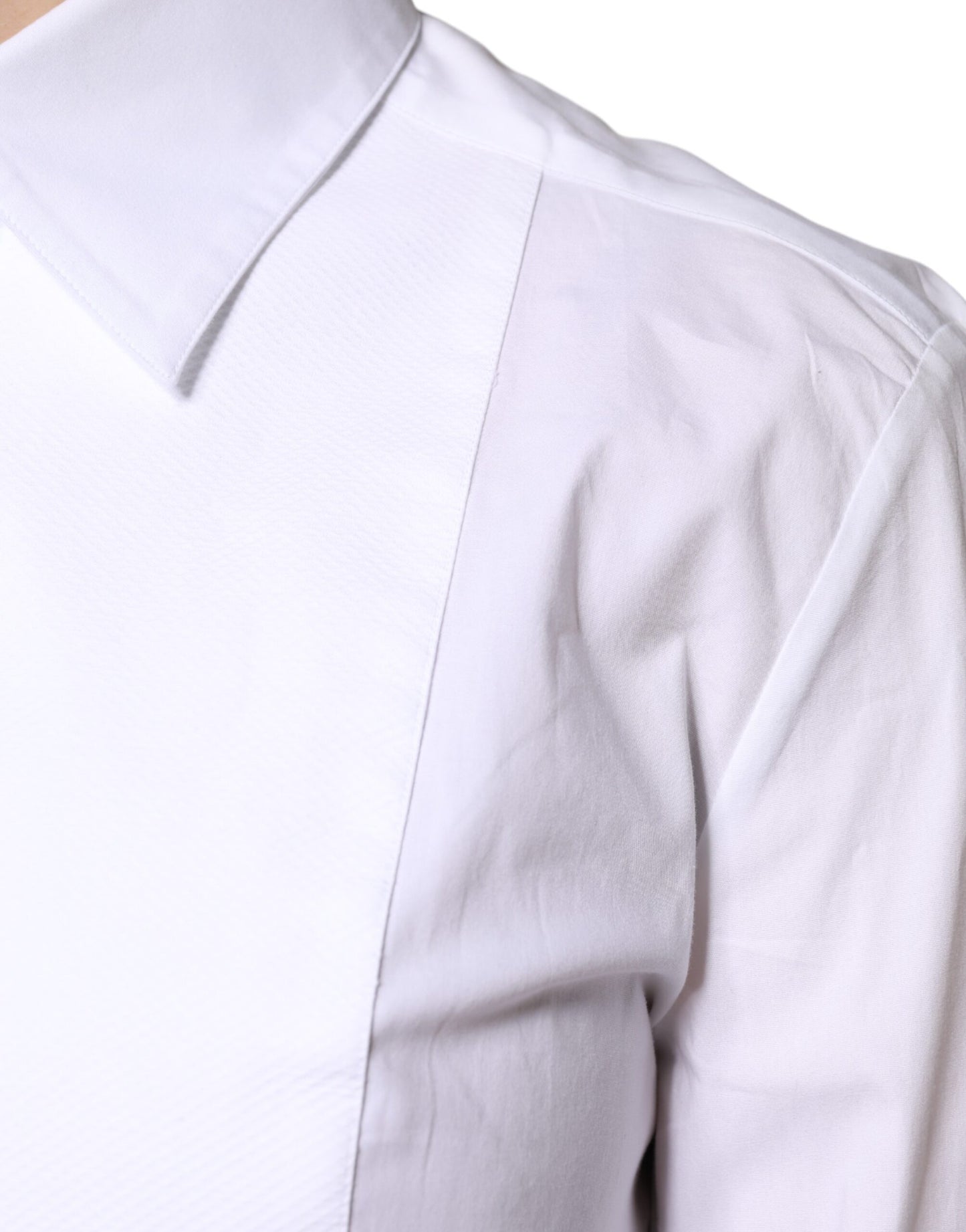 White Cotton Dress Collared Dress Shirt Top