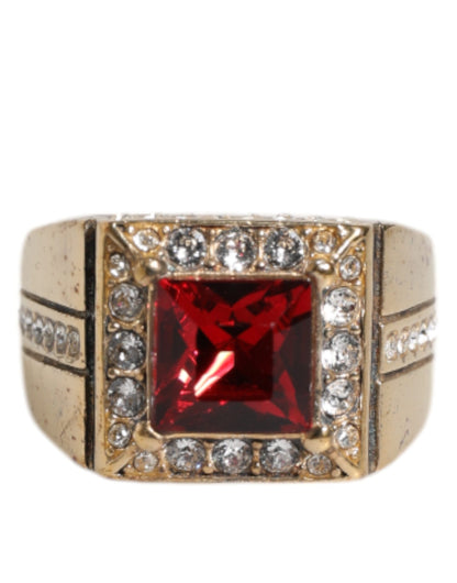 Gold Tone Sterling Silver 925 Crystals Ring