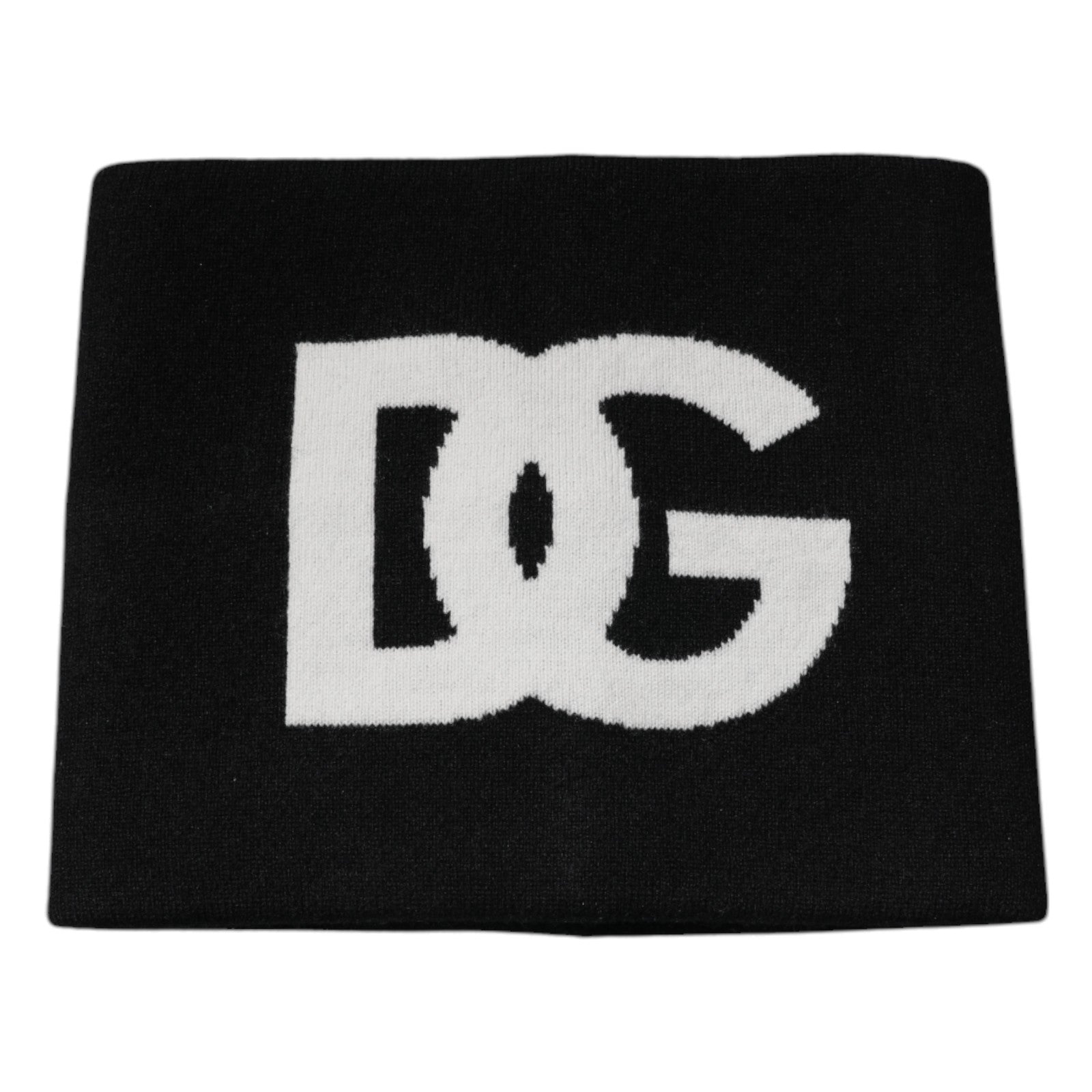 Black Cashmere DG Logo Square Handkerchief Scarf