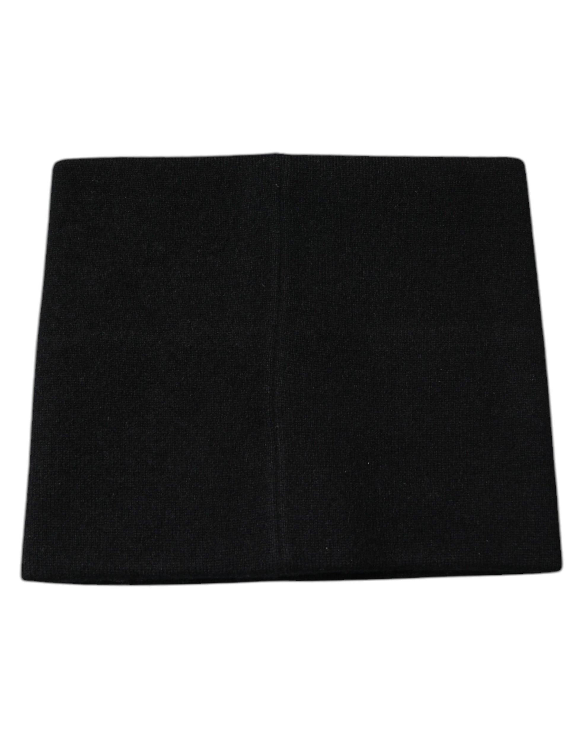 Black Cashmere DG Logo Square Handkerchief Scarf