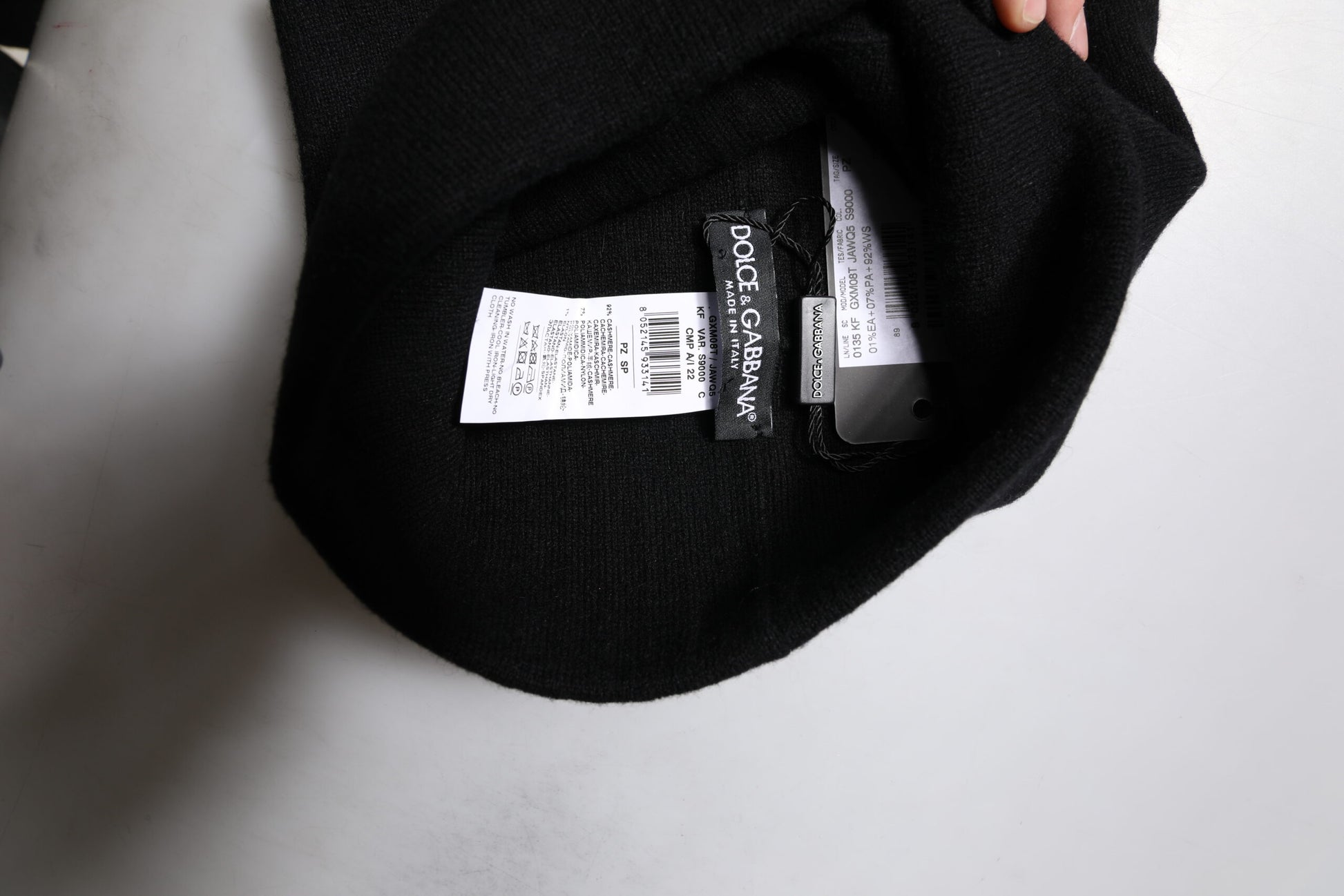 Black Cashmere DG Logo Square Handkerchief Scarf