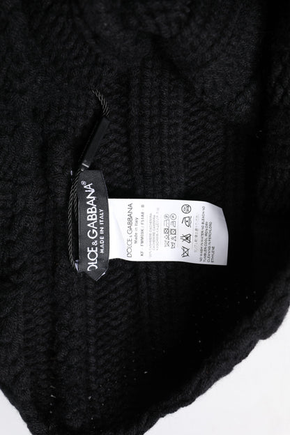 Black Cashmere Knitted Neck Warmer Foulard Scarf