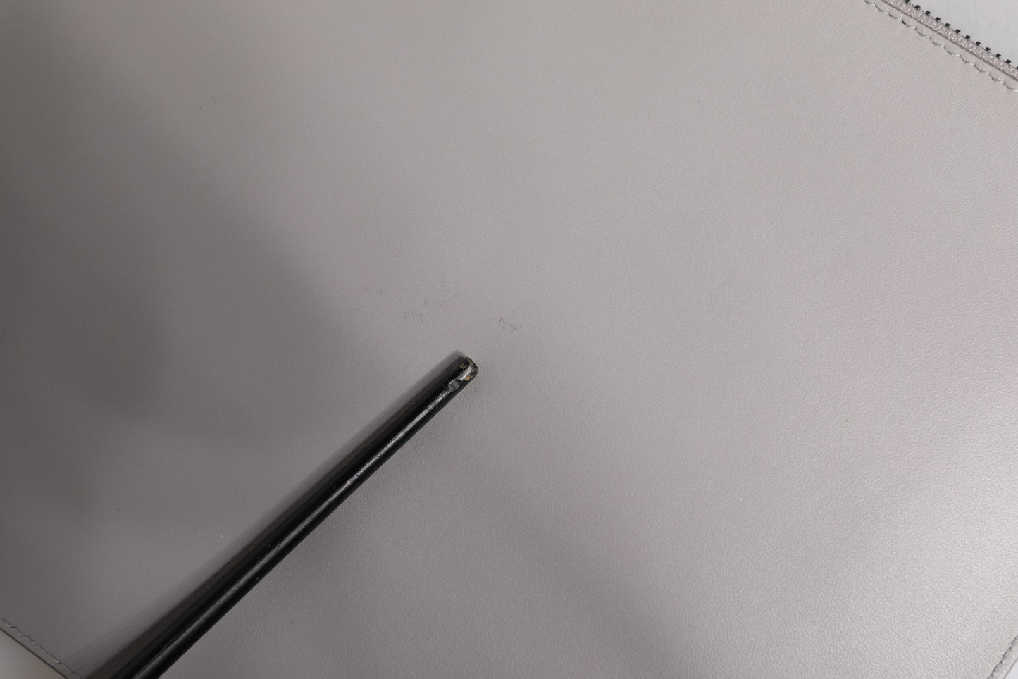 Gray Solid Leather DG Logo Men Clutch Zip Pouch Bag