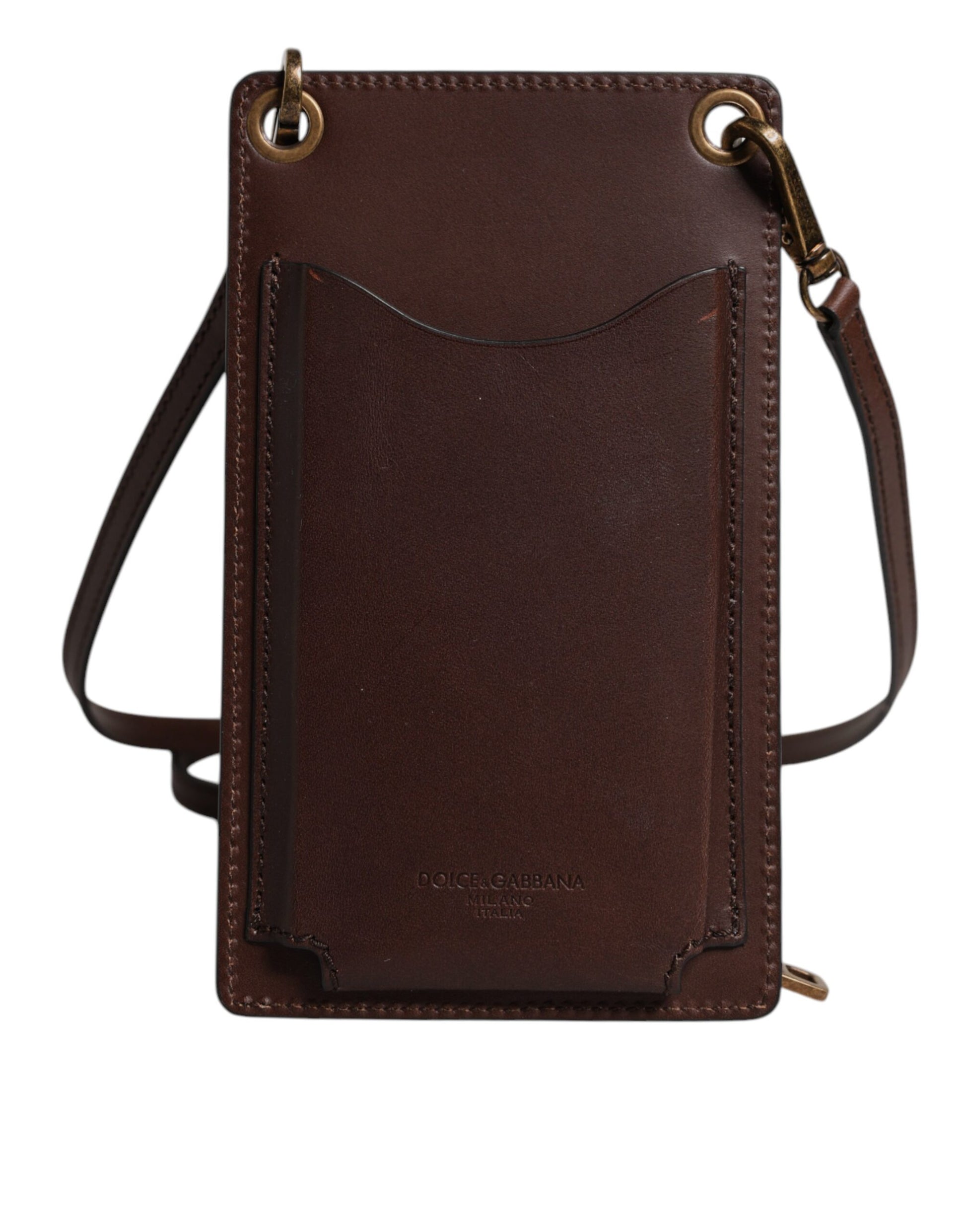 Brown Leather Neck Strap Cross Body Sling Bag