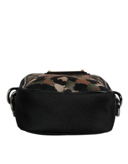 Multicolor Leopard Jacquard Logo Plaque Neck Strap Bag