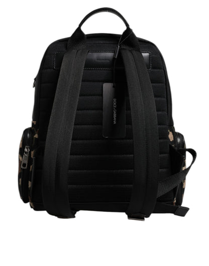 Multicolor Leopard Print DG Logo Plaque Men Backpack Bag