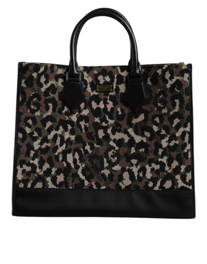 Multicolor Leopard Shopping Tote Shoulder Bag